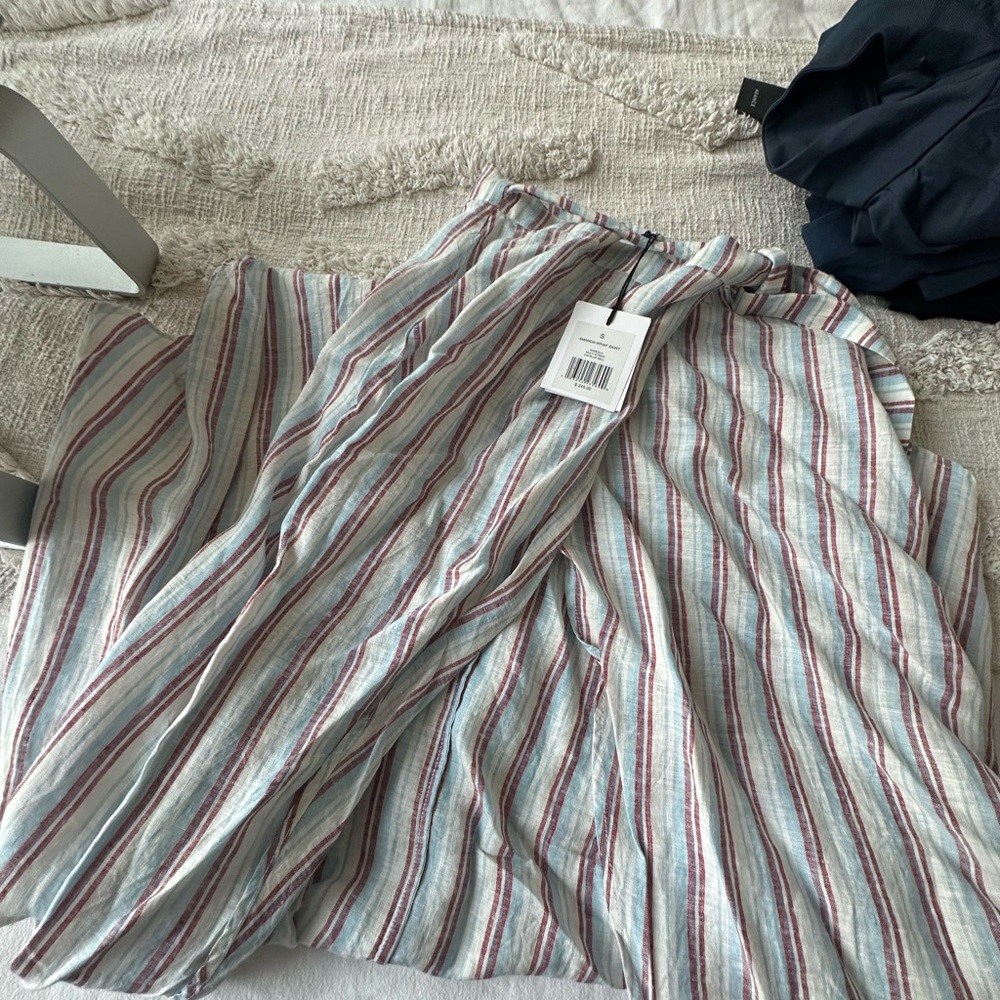 Onia A-Line Skirt with Red and Blue Stripes